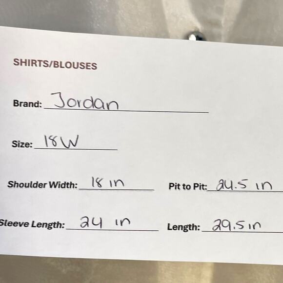 Jordan Button Up Sheer Blouse Womens 18W White VTG Romantic Formal Fairycore Top - Picture 10 of 10